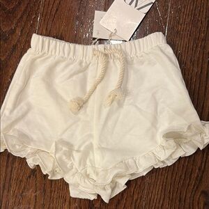 Zara Cream Ruffle Shorts NWT
